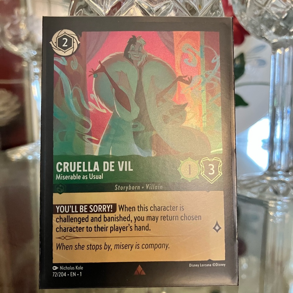 Cruella De Vil “Miserable as Usual” Storyborn Villain Disney Lorcana 72/204 foil